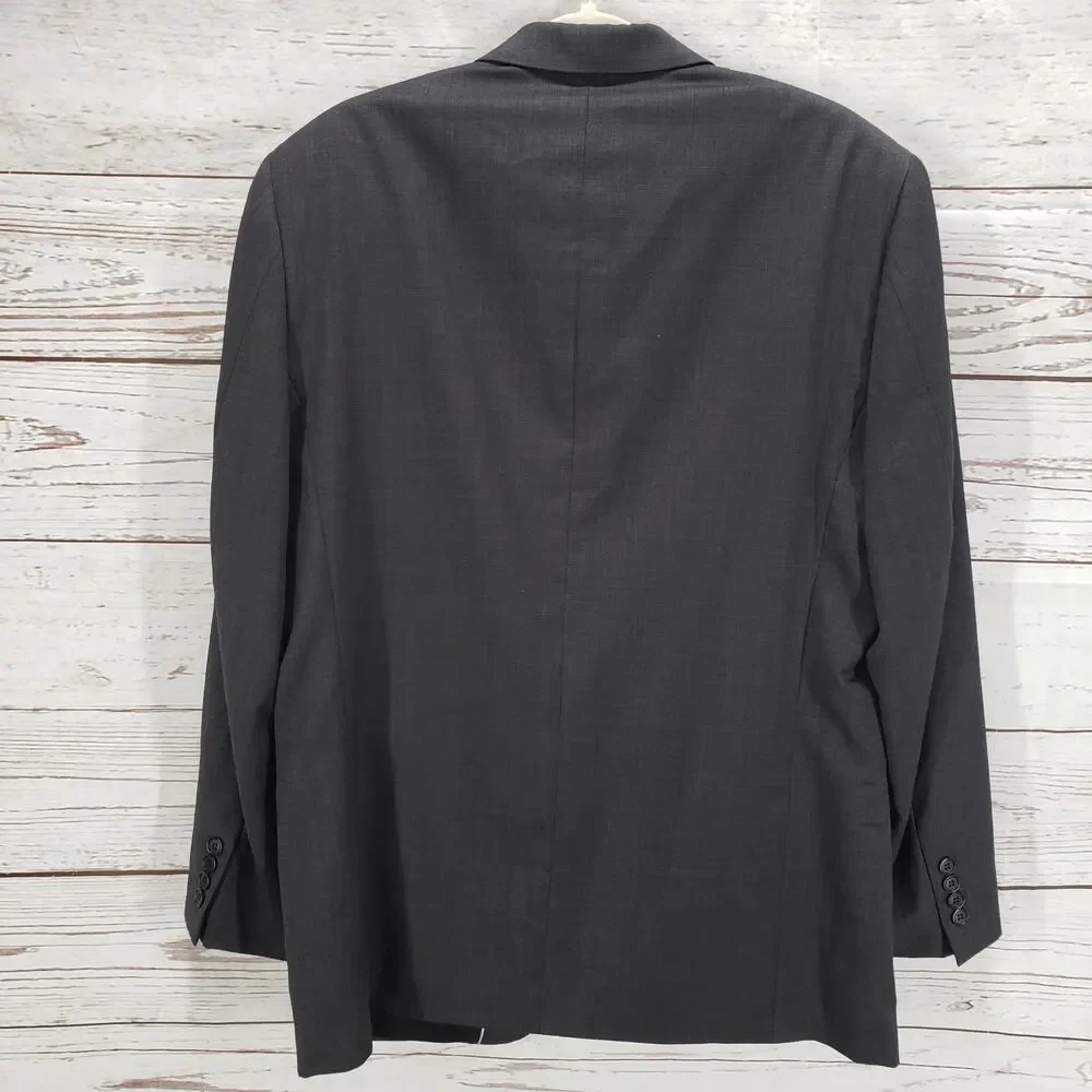 Andrew Fezza Men's Dark Gray 100%Worsted Wool 3Button Blazer Jacket Size 40R